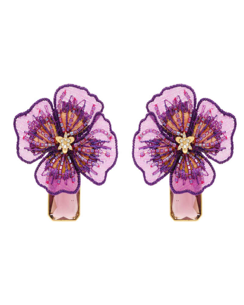 Front of a size one-size-fits-all Julian Earrings in PURPLE by Mignonne Gavigan. | dia_product_style_image_id:320180